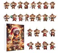 2025 Countdown Monkey Calendar | 2D Christmas Tree Ornament,Seasonal Decor for Offices Car Party Home Birthday Room Holiday Classroom Dormitory