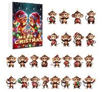 2025 Countdown Monkey Calendar | 2D Cute Monkey Christmas Tree Ornament,Home Decorations for School Offices Apartments Dormitory Room