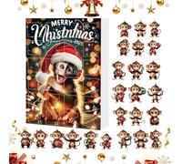 2025 Countdown Monkey Christmas Tree Ornaments - 24 Piece 2D Acrylic Hanging ,Holiday Party Accessories For Thanksgiving Birthday Apartment Room School Office