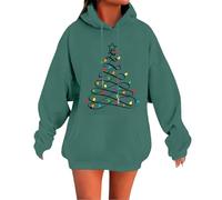 2025 Cozy Christmas Hoodies Tops for Women Christmas Hoodies For Women Red Wine Glass Graphic Cute Funny Xmas Holiday Teen Girls Sweatshirts Pullover Tops 2025 for Outdoor (Blackish Green, XXL)