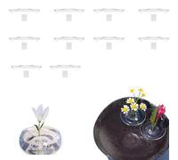 2025 Creative Floating Floral Arrangement Holder, Floating Flower Holder, DIY Clear Acrylic Flower Bowl Stem Holder, Dynamic Rotation, for Hydroponics (Small-10pcs)