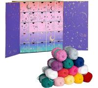 2025 Crochet Society Advent Calendar, 25-Day Christmas Countdown with DK Acrylic Yarn, Easy Tutorials & Patterns, DIY Craft Kit, Reusable Festive Decor Gift for UK Crocheters Knitters