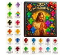 2025 Cross in - 2D Acrylic Decoration | Pocket Cross with Bible Verses for Christmas Countdown | For Women Men Family Adults