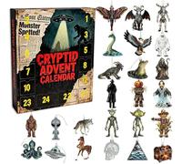 2025 Cryptid Advent Calendar, 24 Days Of Monsters Legends with 24 Different Highland Cryptids Ornaments, 2D Realistic Design Cryptid Advent Calendar 2025 for Holiday Home Decor (2 pcs)