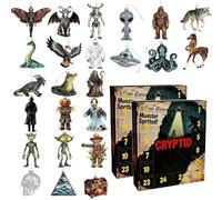 2025 Cryptid Advent Calendar - Unbox The Unknown This Christmas, 24 Days of Monsters Legends with 24 Different 2d Acrylic Paranormal, Collectible Mythical Creature Ornaments (2pcs)