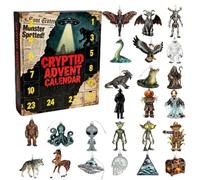 2025 Cryptid Advent Christmas Calendar, Mythical Creature and Paranormal Christmas Countdown Calendar, 24 Days 2D Acrylic Ornaments, for Home Decoration, Exploration Scenes