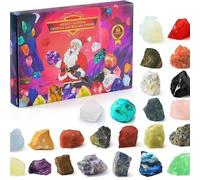 2025 Crystal Advent Calendar - 24-Day Gemstone Countdown, Natural Rocks & Minerals, Raw & Tumbled Crystals for Crystal Grids, Unique Gift for Teens & Adults(#C)