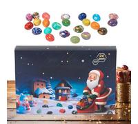 - 2025 Crystal Calendar | Crystal Advent ?ar - 24-Compartment Stone Egg Gift Box Round & Hexagonal Pillar Set For Kids And Holiday Surprises