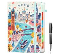 2025 Daily Planner A5 Week to View Colorful Weekly,Appointment Book with Pen,Business Planner for Home Office School,Make Lists & Take Notes (London)