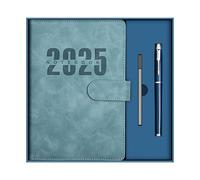 2025 Daily Planner Book, 1 Page Per Day, Start Anytime and Reach Your Goals, 2025 Planner, Diary Notebook with Leather Cover - No