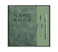 2025 Daily Planner Book, 1 Page Per Day, Start Anytime and Reach Your Goals, 2025 Planner, Diary Notebook with Leather Cover - No