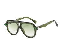 2025 designer Double Bridges Sunglasses For Women Retro Gradient Shades UV400 Trending Men Rivets Sun Glasses,Green,One size
