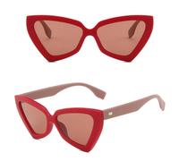 2025 designer Fashion Style For Women's Sunglasses Vintage Retro Cat Eye Shape Male Female Sun glasses Sunglasses Men For Women,Red Tea