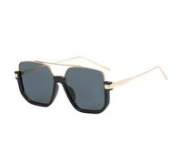 2025 designer Fashion Summer Semi-Rimless Sunglasses For Women Men Retro Square Frame Double Bridge Sun Glasses Shades UV400 Eyeglasses,gold black,One size