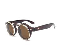 2025 designer For Women‘s Round Sunglasses Steampunk Flip Up Lens Men Retro Sun Glasses Punk Eyewear