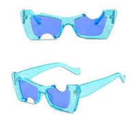 2025 designer Hip Hop Style For Women's Sun glasses Cat Eye Shape Fashion Stage Show For Women Sunglasses Male Female Sun Glass,Blue Blue