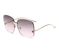 2025 designer -Luxury Square For Women Sunglasses Oversized Rimless Feminine Glasses Gradient Lens Men Sun Glasses