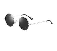 2025 designer Men and For Women Polarized Retro Round Frame Sunglasses Outdoor Sunshade Driving (Color : D, Size : Medium)