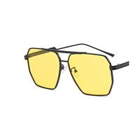 2025 designer Metal Big Frame Square Retro Street Shot Fashion Sunglasses for Men and For Women (Color : F, Size : 1)