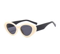 2025 designer -Popular Fashion Cat Eye Jelly Tea Yellow Sunglasses For Women Retro Contrast Color Shades UV400 Men Oval Sun Glasses