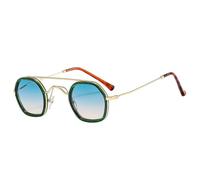 2025 designer Retro Double Bridges Polygon Square Sunglasses For Women Fashion Clear Lens Shades UV400 Men Punk Sun Glasses