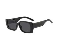 2025 designer Retro Popular Rectangle Sunglasses For Women Fashion Vintage Square Frame Black Sunglasses Shades Trending Steampunk Eyeglasses,Black Gray,One size