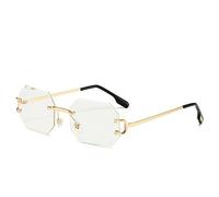 2025 designer Vintage Fashion Rimless Square Sunglasses For Women MenLuxury Sun Glasses For Female UV400 Shades