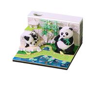2025 Desk Calendar 3D Paper Sculpture Panda Note Pad Carving Art Notepads 2025 Timepiece Home and Office Calendar