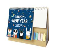 2025 Desk Calendar,Cartoon Pattern Office Desktop Calendar,Multifunctional Storage Desktop Calendar with Label Sticker and Memo,Calendar Note Planner for Daily Scheduling