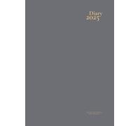 2025 Diary A4 Page a Day: View - Hourly - Grey - non Spiral Bound - Organizer Notebook - Planner Daily - 365 Days - no Ring Binder - UK - Gift Ideas for Women and Men.