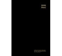 2025 Diary A5 Week to View: Black - Vertical Layout 1 Week On 2 Pages - Dated - Hourly - UK - Soft Cover - Non Spiral Bound - 1 Year Planner - Pocket ... Size with Notes Pages... - For Men and Women.