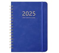 2025 Diary A5 Week to View, Jan 2025 to Dec 2025, Diary 2025 Full Year Monthly Weekly Planner Organiser with Monthly Tabs, Inner Pocket, Elastic Closure, Notes, 21.5 x 15.5cm, Faux Leather(RoyalBlue)