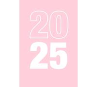 2025: Diary A5 Week to View on 2 Pages Weekly Journal Agenda WO2P Planner Full Year Jan to Dec 25 Horizontal Layout | Notes, Calendars, Moon Phases | Soft Pastel Pink Cover