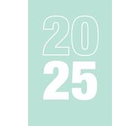 2025: Diary A5 Week to View on 2 Pages Weekly Journal Agenda WO2P Planner Full Year Jan to Dec 25 Horizontal Layout | Notes, Calendars, Moon Phases | Simple Mint Green Cover