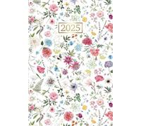 2025 Diary A5 Week to View: Yearly Agenda Planner Dated from January to December 2025 || 12 Months Calendar Schedule Organiser with Holidays || Floral Cover - UK Edition
