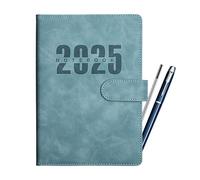 2025 Diary Notebook, Leather Cover Planner, A5 Notebook 2025, Daily Schedule Notebook, You Can Easily Achieve Your Goals and Manage Your Schedule at Home, School, or Work. Ideal for Personal Planning