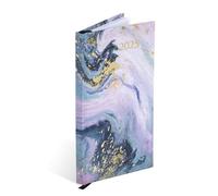 2025 Diary Planner Organiser Week to View Diaries Full Year Planner for Teacher Home School Office SLIM Size - 16cm x 9cm (Marble)