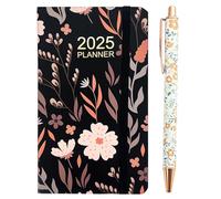 2025 Diary Pocket Diary 2025 Diary Week to View 1 PCS A6 Diary 2025+ 1 PCS Pen 15.7x9.2cm Day per Page to Do List Notebook Daily Planner Weekly Planner 2025 Small Diary with Strap and Bookmark