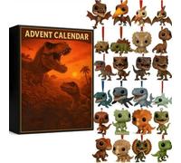 2025 Dinosaur Park Advent Calendar with 24 Surprise Figures & Scary Doll, Christmas Countdown Mystery Box for Halloween and Xmas, Gift for Kids and Adults, Stocking Filler Festive Decor