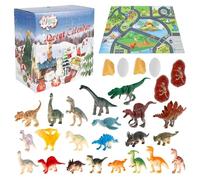 2025 Dinosaur Toys Christmas Advent Calendar for Kids, 24 Days Dinosaur Figures & Playset Countdown Calendar, Dinosaur Transporter, Mini Dinosaur, Ideal Xmas Gift for Boys Girls (C)