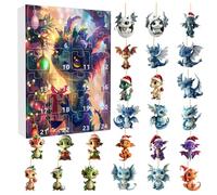 2025 Dragon Advent Calendar,24 Days Christmas Countdown Set! With 2D Dragon Ornaments Pendants,fits Advent Calendar 2025 Kids & Adult,Doubles as Xmas Tree Decor,Christmas Vacation Decor for Collectors