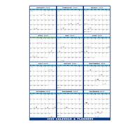 2025 Dry Erase Wall Calendar, Large Foldable Yearly Planner from January to December, Reusable 12-Month Wall Chart for Home, Offices or School Scheduling, 24 x 37 inches
