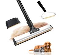 2025 Dual-Edge Carpet Rake for Pet Hair Removal & Fluffing Matted Carpet - 61" Adjustable Handle, Deep Clean Dog & Cat Hair Remover, Reusable Scraper for Rugs, Low Pile Carpet, Couch & Stairs (Set 3)