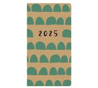 2025 Eco Diary Fully Recyclable Slim Week to View Kraft Brown Minimalist Green Design