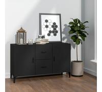 (black) vidaXL Sideboard Storage Cupboard Cabinet Buffet Highboard Engineered Wood