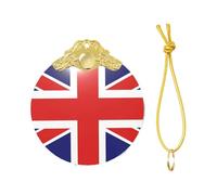 2025 English Flag Print Christmas Metal Buckle Glass Round Pendant Ornaments,Xmas Tree Decoration