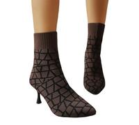 2025 Europe the United States Foreign Trade for Thick with Round Boots After Strap Classic Models Ankle Boots Short Green Shoes Women, brown, 8.5 UK