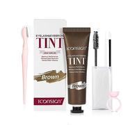 2025 Eyebrow & Eyelash Tint Professional Brow Lash Dye 1 Step 25ML 30PCS Instant Eye Brow Eye Lash Color Safe Easy Water & Smudge Proof Tinting Dying Coloring Kit for Salon Home (brown1)