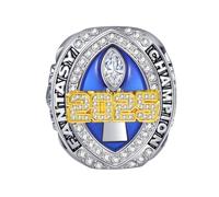 2025 Fantasy Football Championship Ring w/Wooden Boxes FFL Champion Rings Rugby League Souvenir(11#)