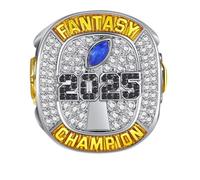 2025 Fantasy Football Rings Father's Day Collectibles Championship Rings Fan Memorabilia Football Displays for Friends and Displays(10)
